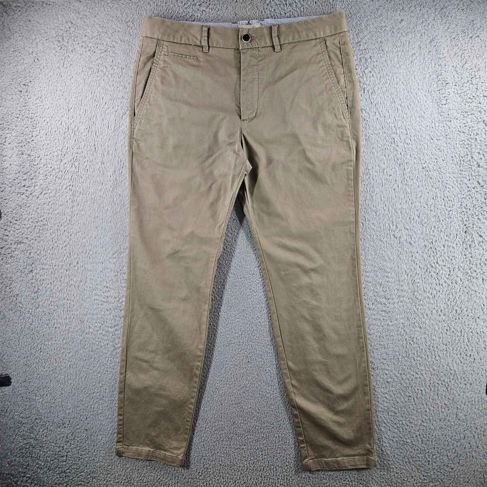 Perk Feel Good Chinos Mens 33x30 Slim Fit Stretch Khaki Tan Cotton Pants